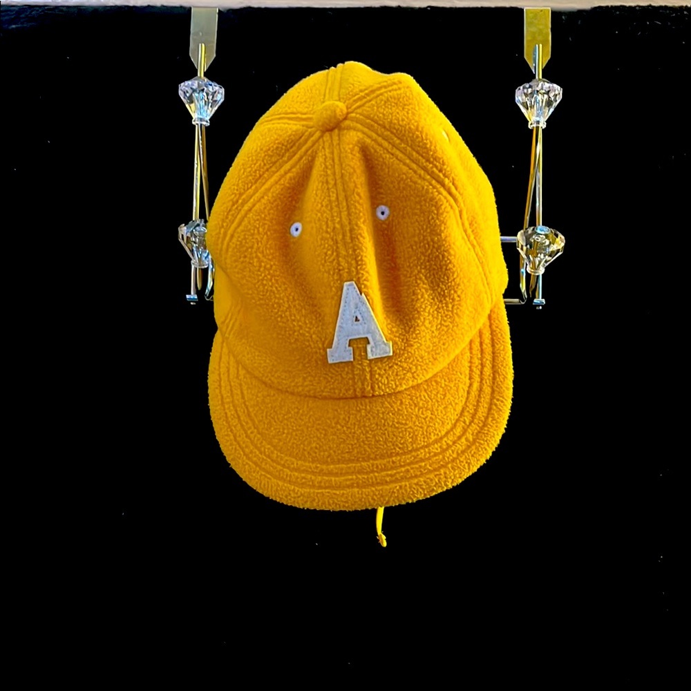 Yellow Cap with White Letter A